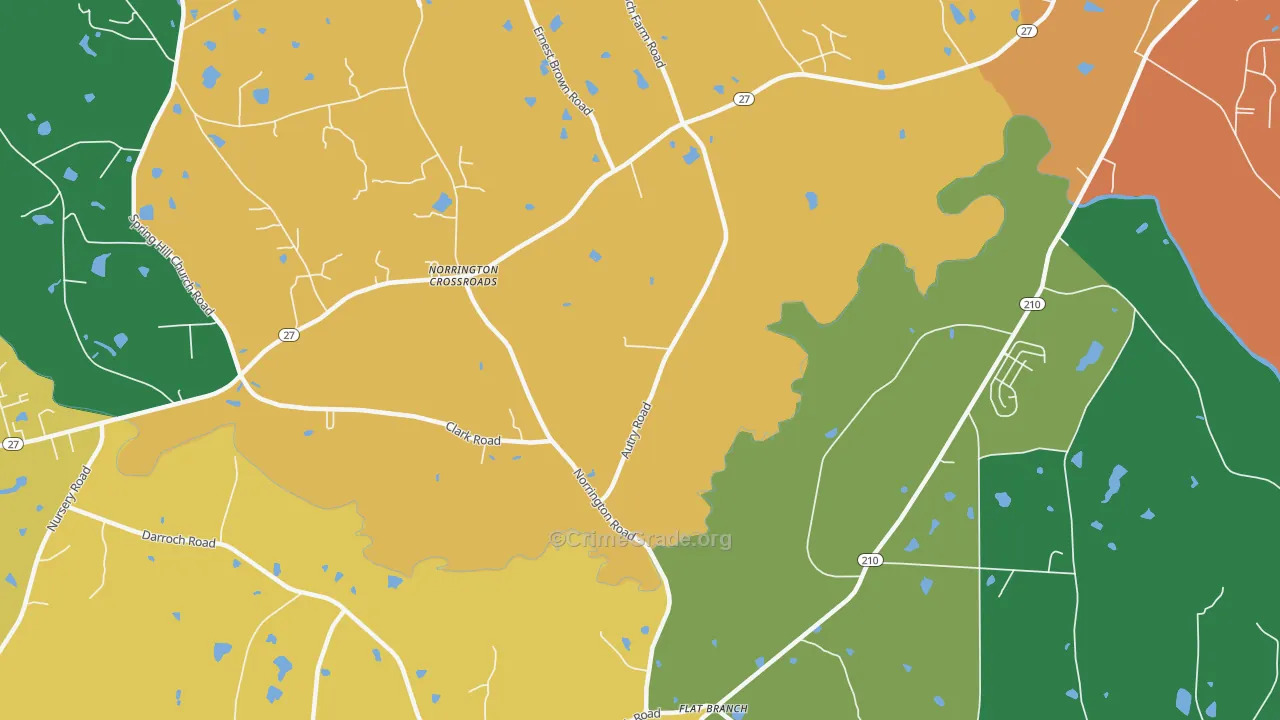 Norrington Crossroads, NC Map of Assault Rates