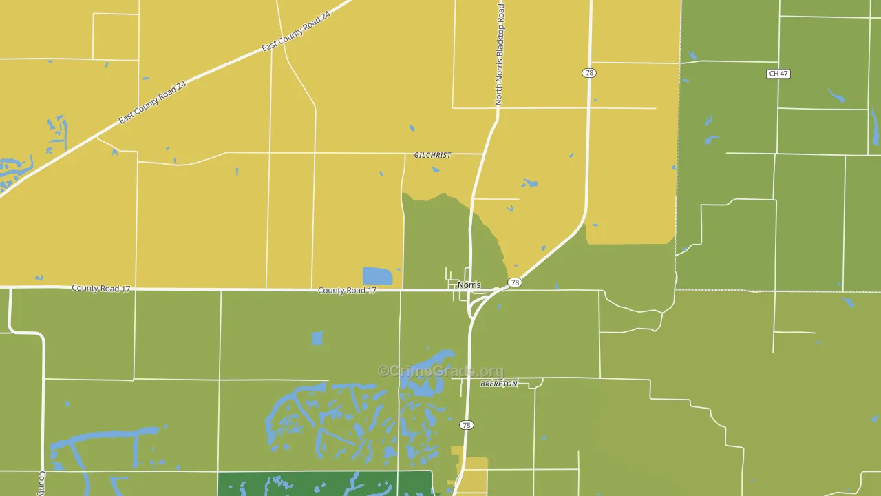 Norris, IL Map of Assault Rates