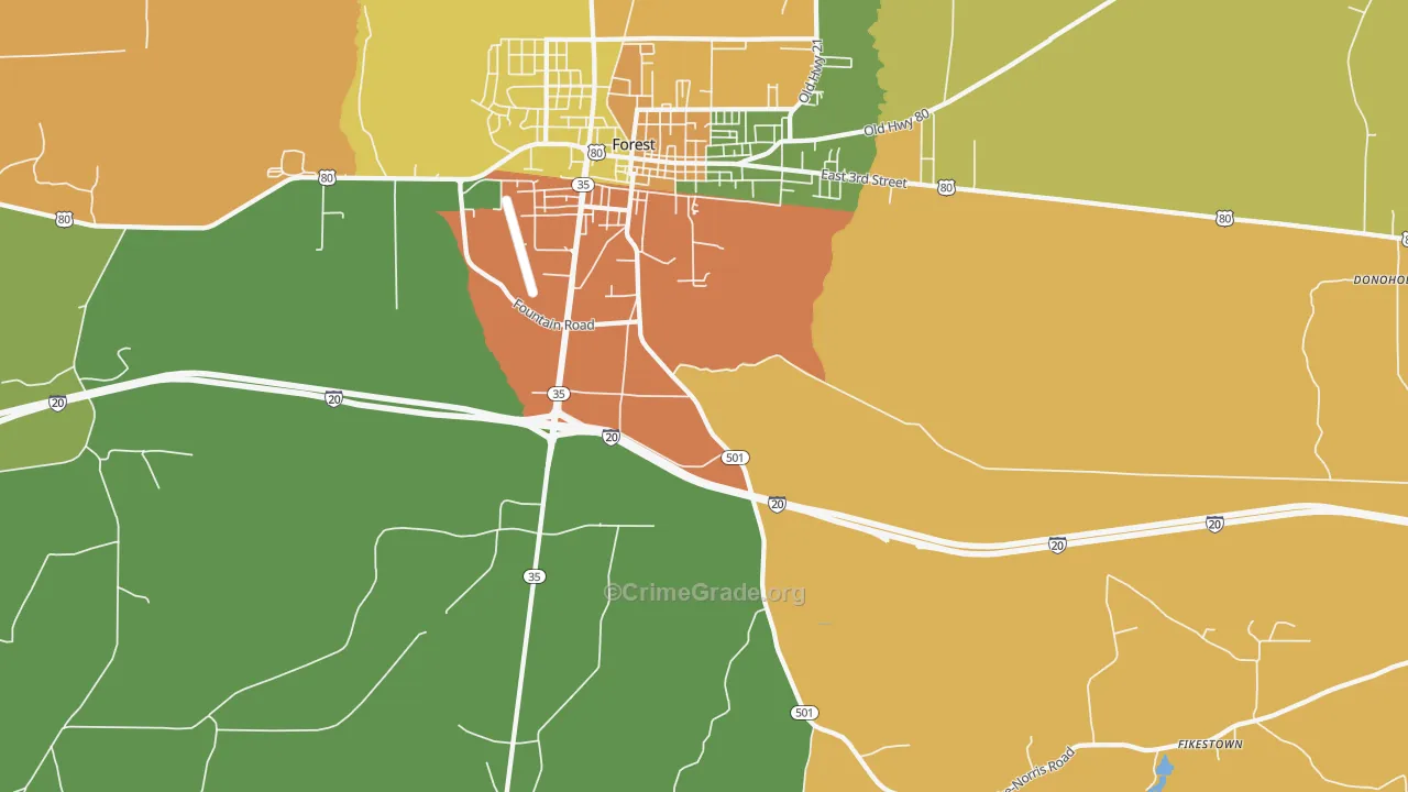 Norris, MS Map of Assault Rates