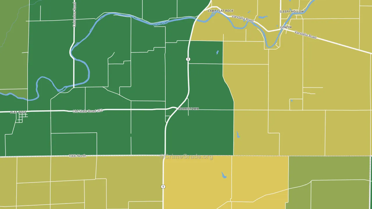 Norristown, IN Map of Assault Rates