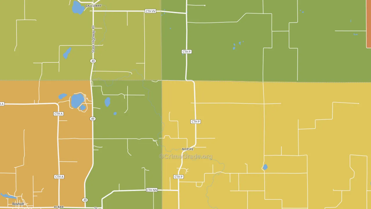 Norske, WI Map of Assault Rates