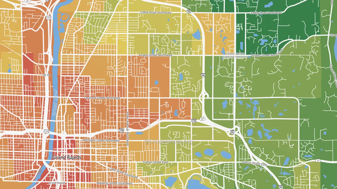 Norteast Citizens Action, Grand Rapids, MI Map of Assault Rates