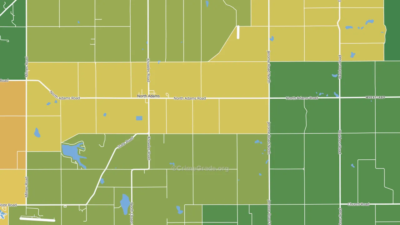 North Adams, MI Map of Assault Rates