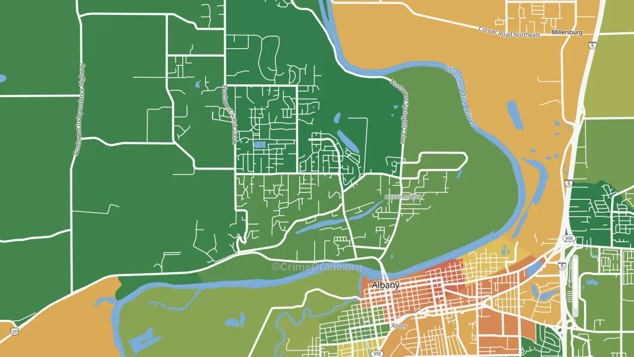 North Albany, Albany, OR Map of Assault Rates