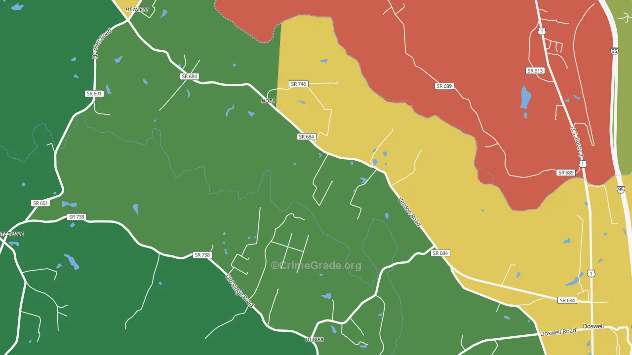 North Anna, VA Map of Assault Rates