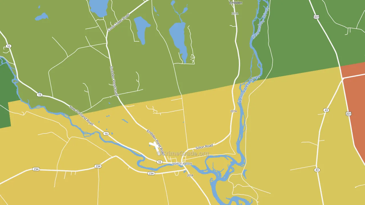 North Anson, ME Map of Assault Rates