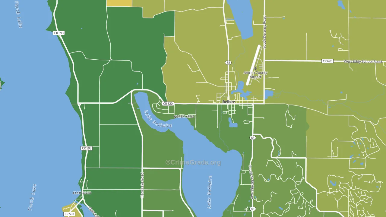 North Arms, MI Map of Assault Rates