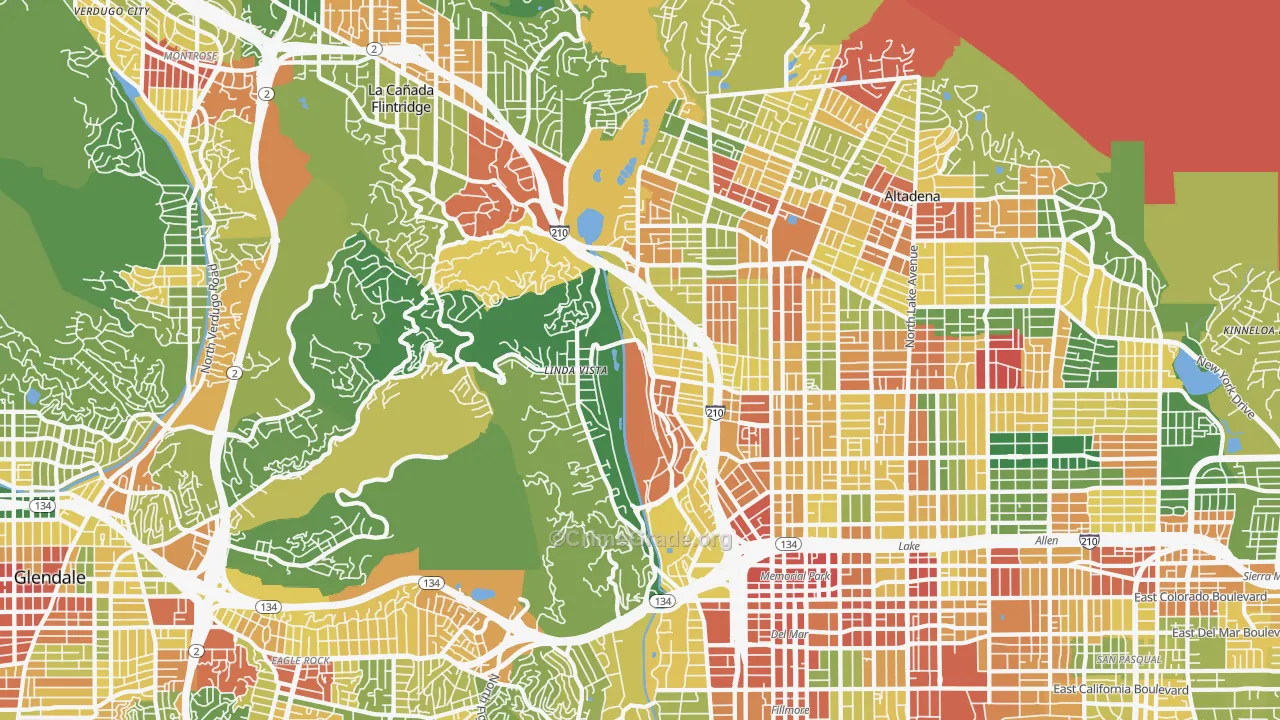 North Arroyo, Pasadena, CA Map of Assault Rates
