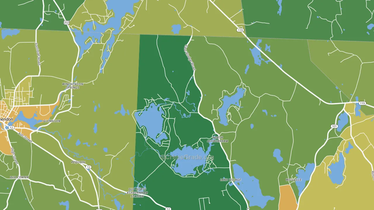 North Ashburnham, MA Map of Assault Rates