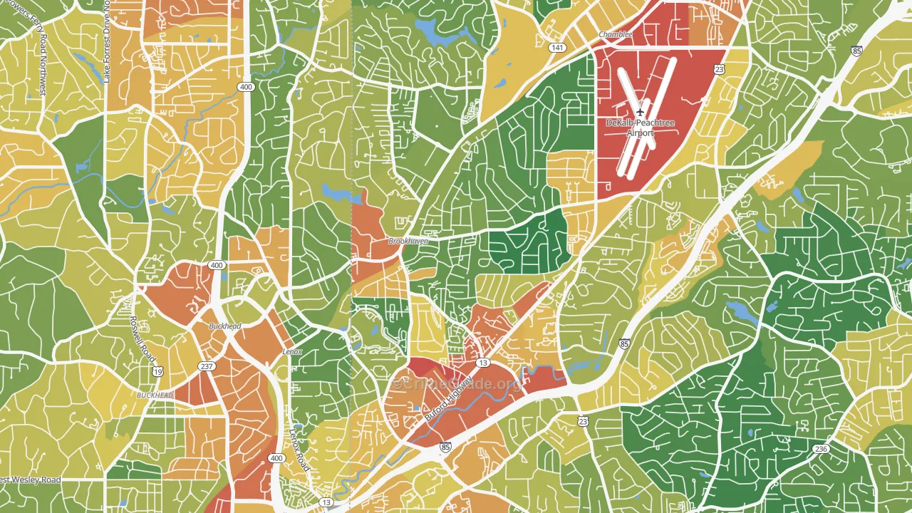 North Atlanta, GA Map of Assault Rates