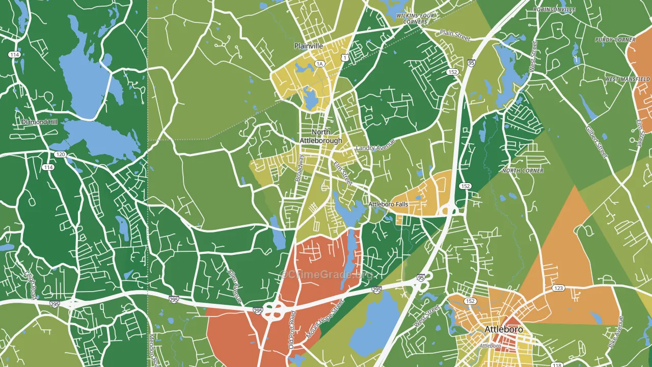 North Attleboro, MA Map of Assault Rates