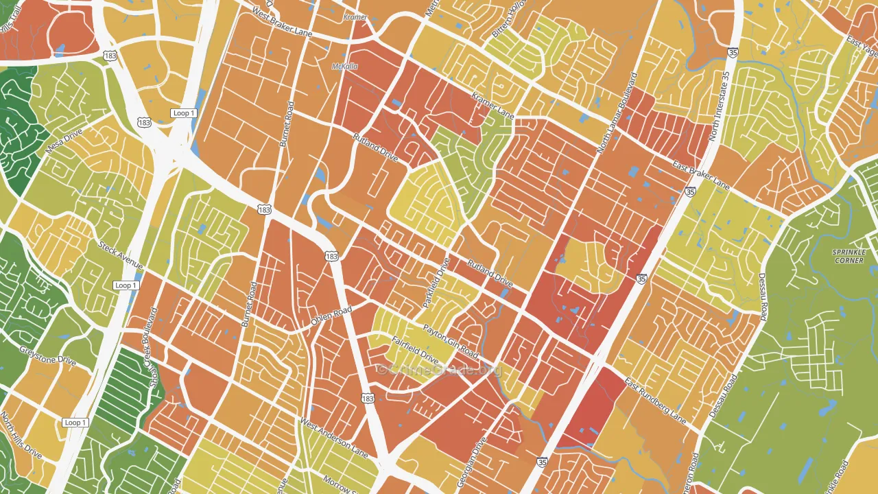 North Austin, Austin, TX Map of Assault Rates