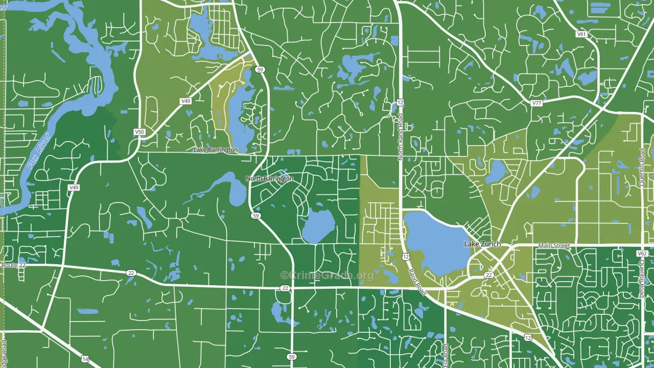 North Barrington, IL Map of Assault Rates