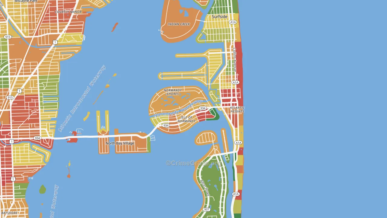 North Bay Village, FL Map of Assault Rates
