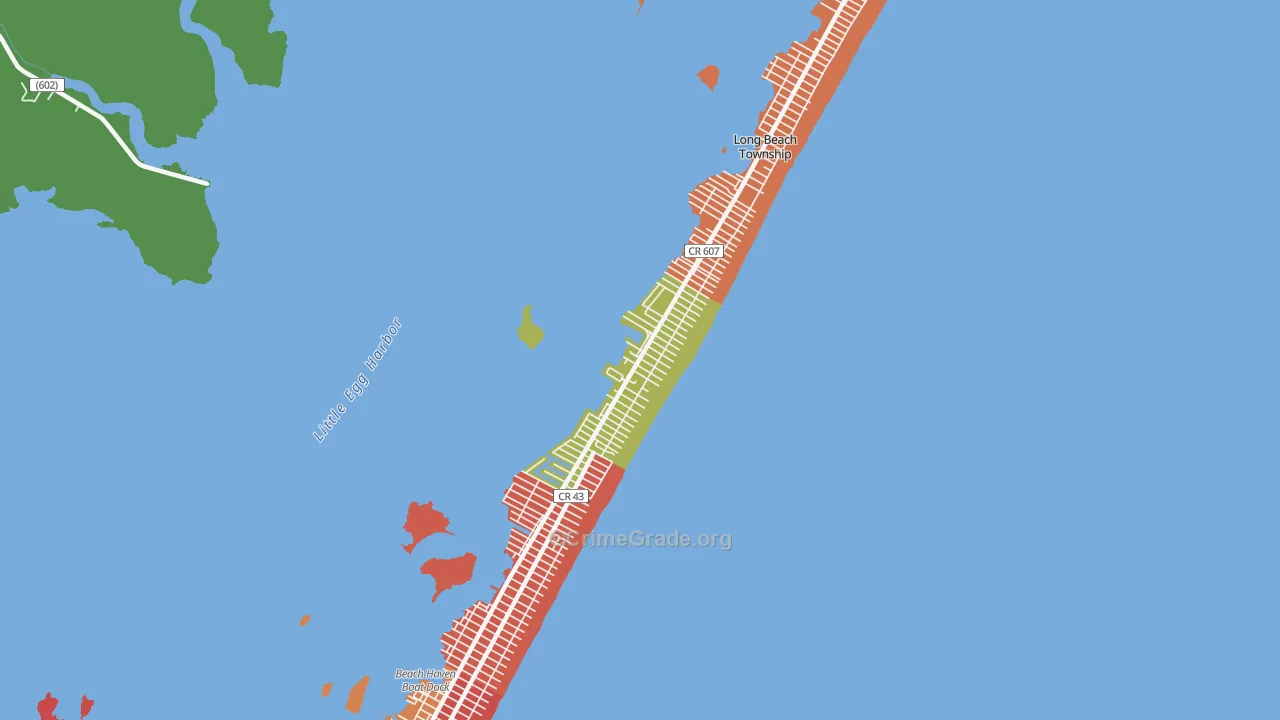 North Beach Haven, NJ Map of Assault Rates