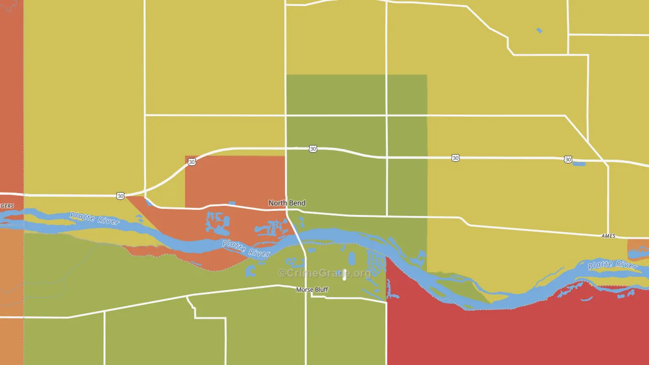 North Bend, NE Map of Assault Rates