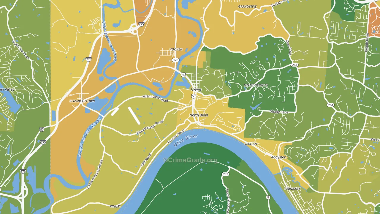 North Bend, OH Map of Assault Rates