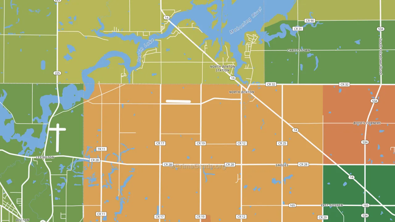 North Benton, OH Map of Assault Rates