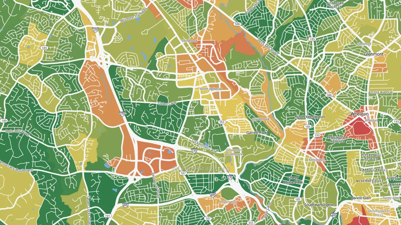 North Bethesda, MD Map of Assault Rates