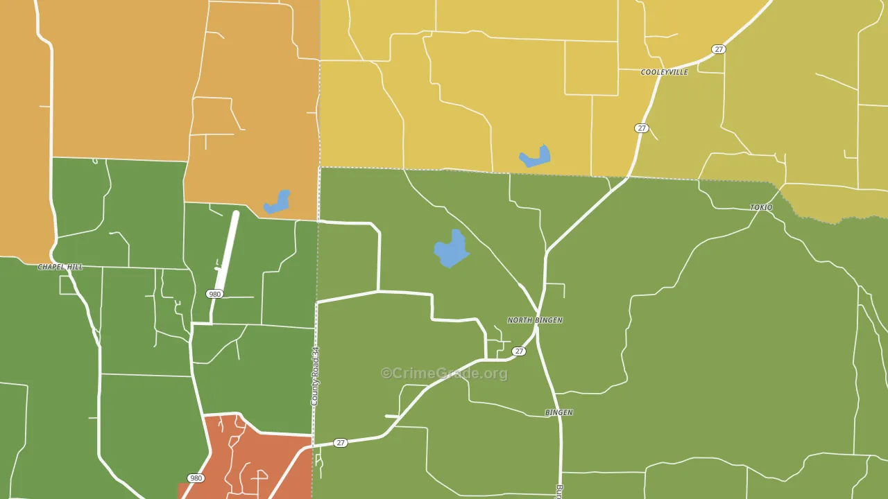 North Bingen, AR Map of Assault Rates