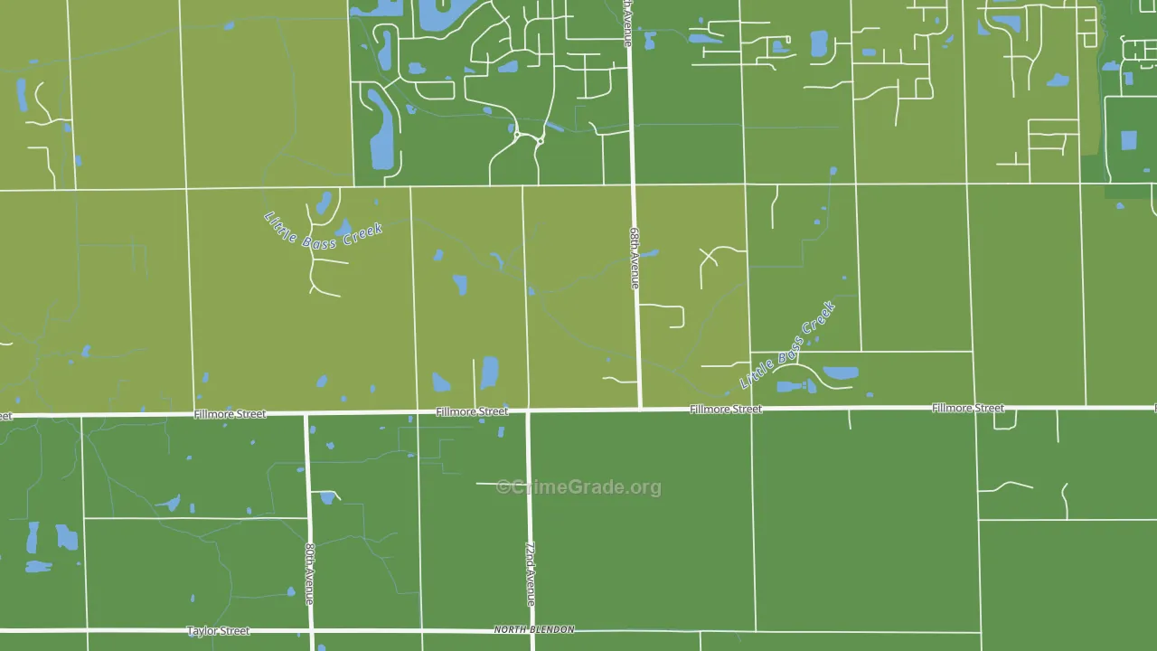 North Blendon, MI Map of Assault Rates