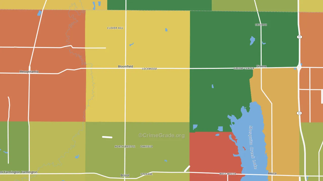 North Bloomfield, OH Map of Assault Rates