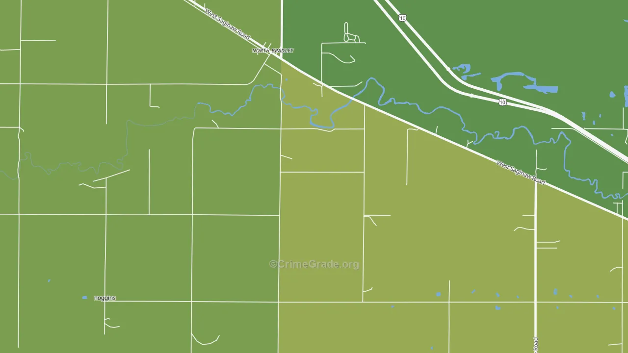 North Bradley, MI Map of Assault Rates