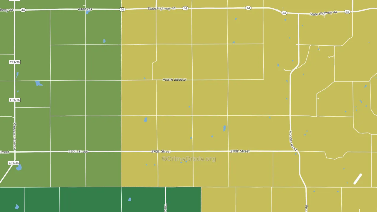 North Branch, IA Map of Assault Rates