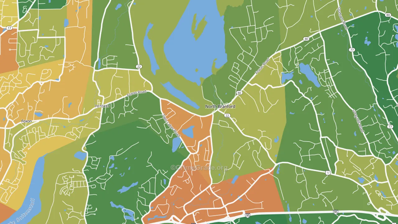 North Branford, CT Map of Assault Rates