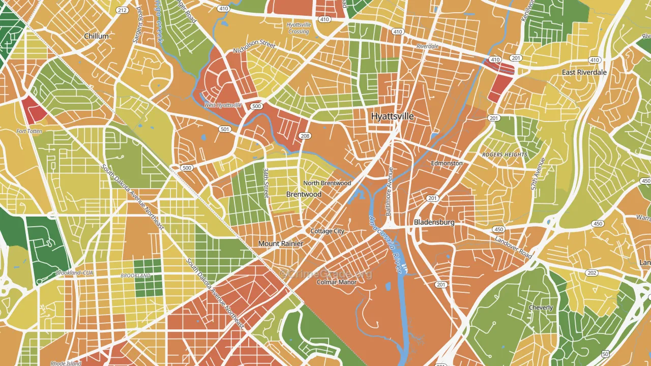 North Brentwood, MD Map of Assault Rates