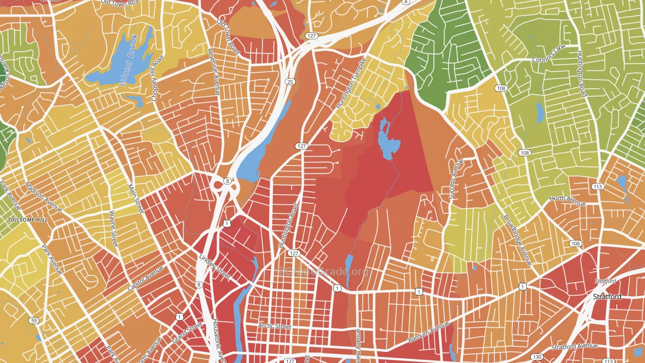 North Bridgeport, Bridgeport, CT Map of Assault Rates