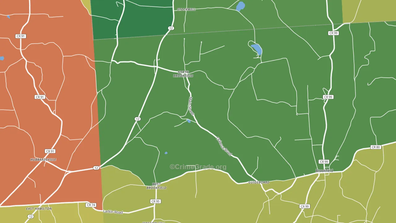 North Brookfield, NY Map of Assault Rates