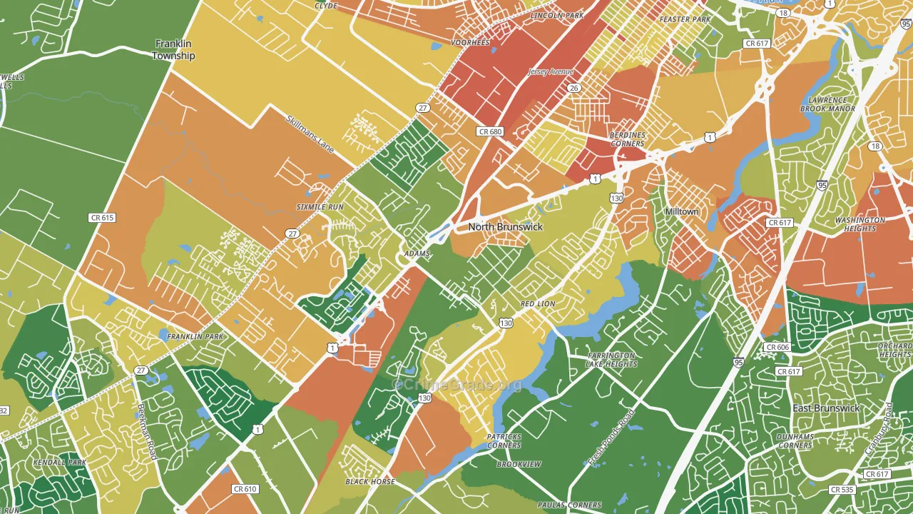 North Brunswick, NJ Map of Assault Rates