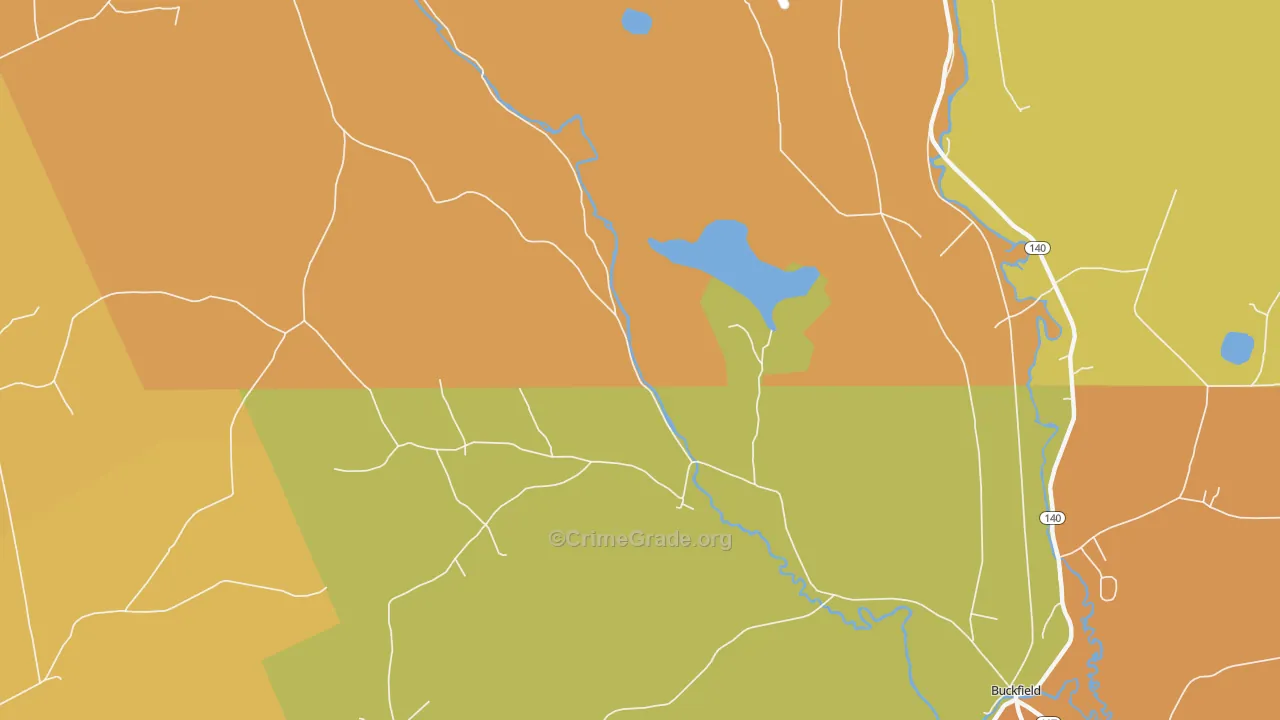 North Buckfield, ME Map of Assault Rates
