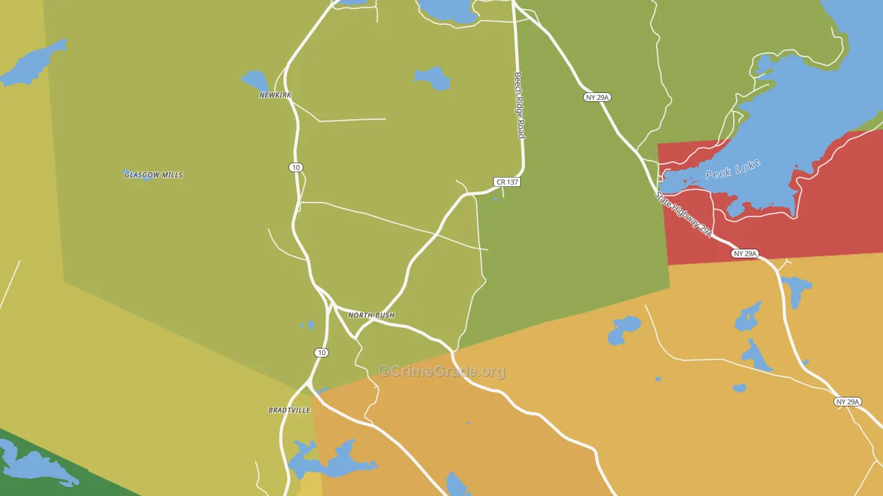 North Bush, NY Map of Assault Rates