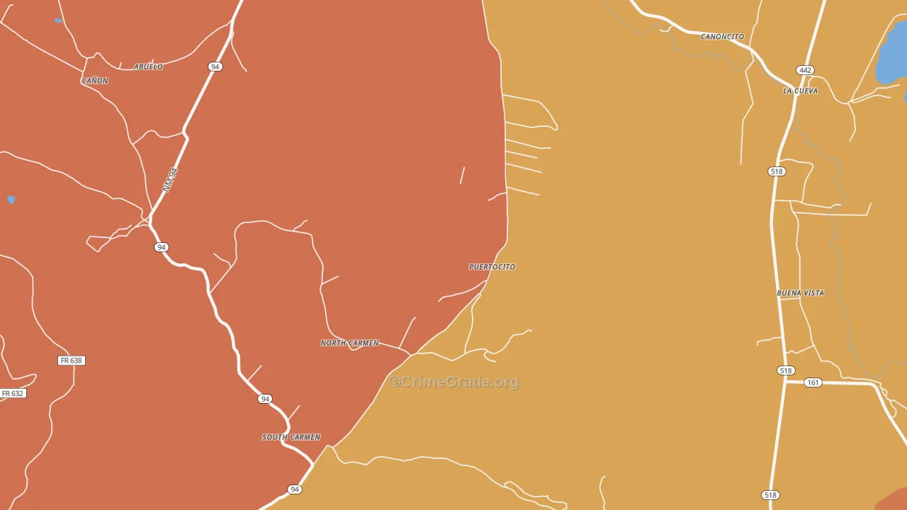 North Carmen, NM Map of Assault Rates