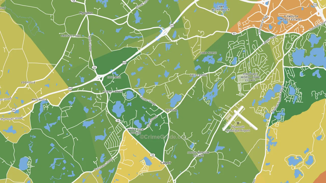 North Carver, MA Map of Assault Rates
