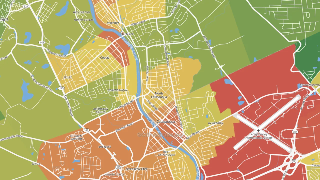 North Catasauqua, PA Map of Assault Rates