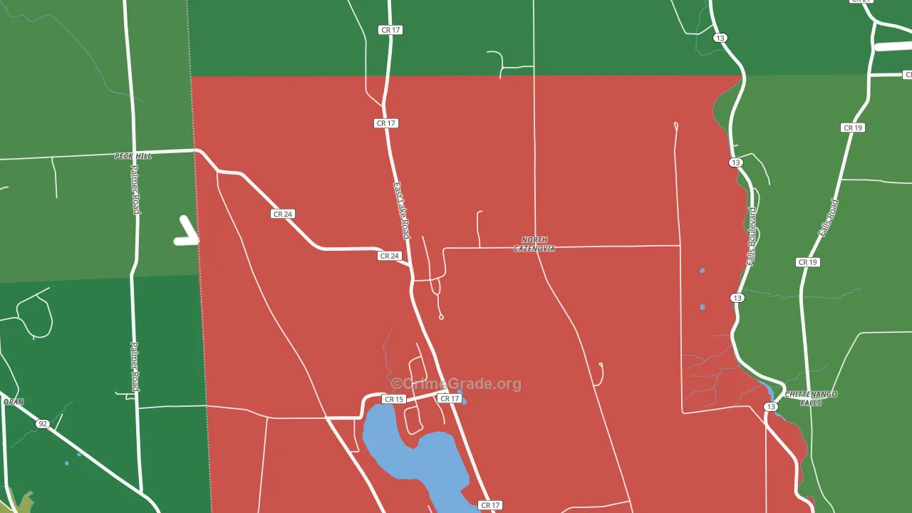North Cazenovia, NY Map of Assault Rates