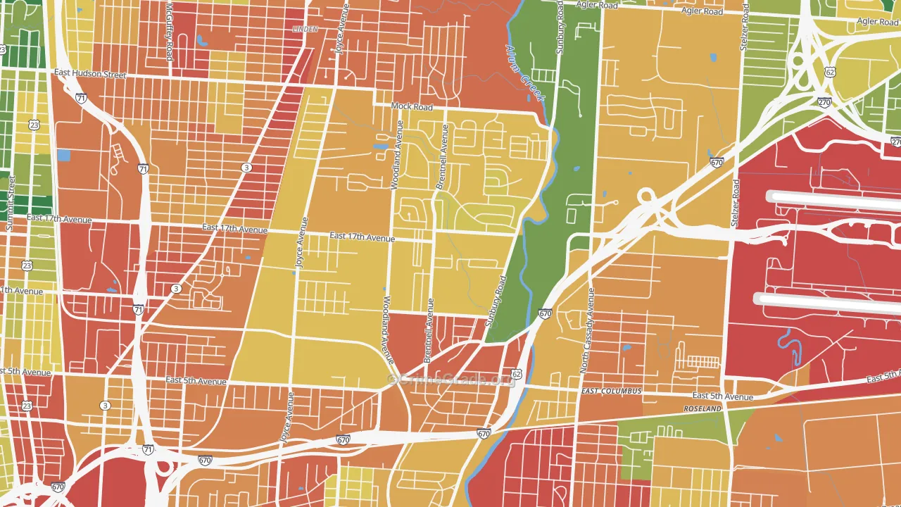 North Central, Columbus, OH Map of Assault Rates