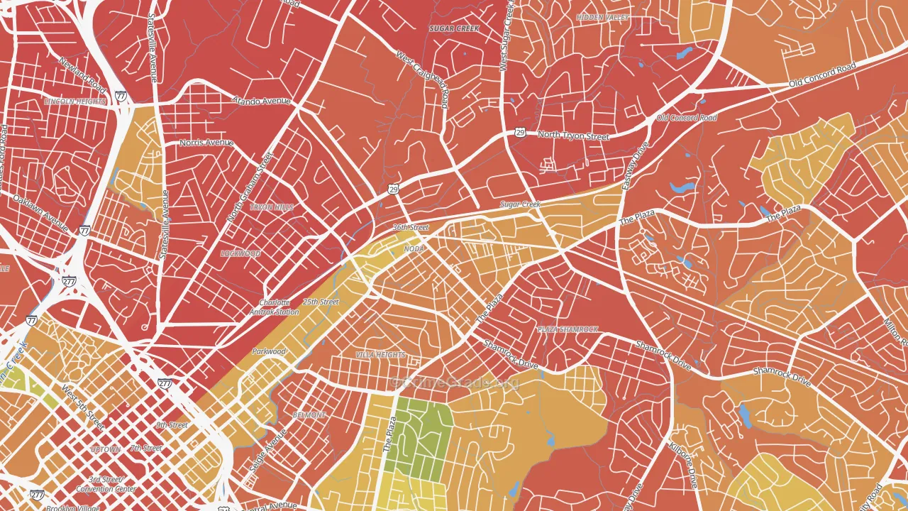North Charlotte, Charlotte, NC Map of Assault Rates