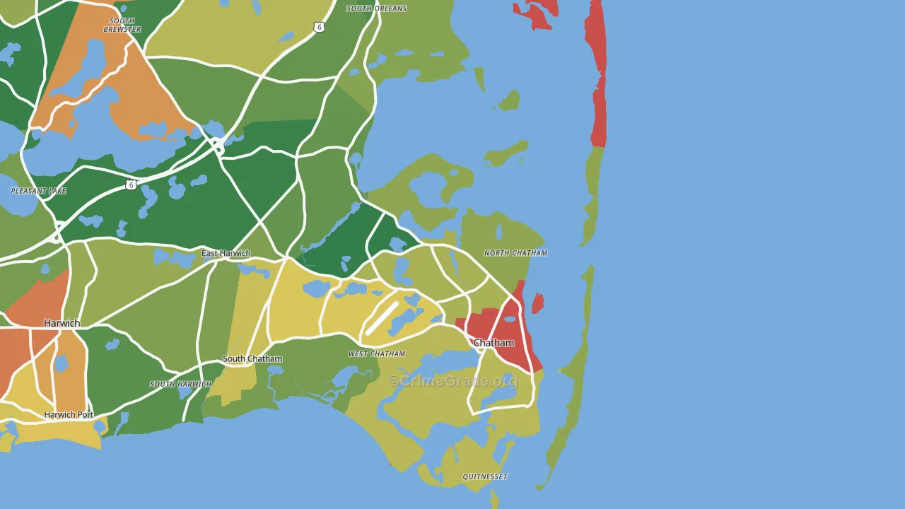 North Chatham, MA Map of Assault Rates