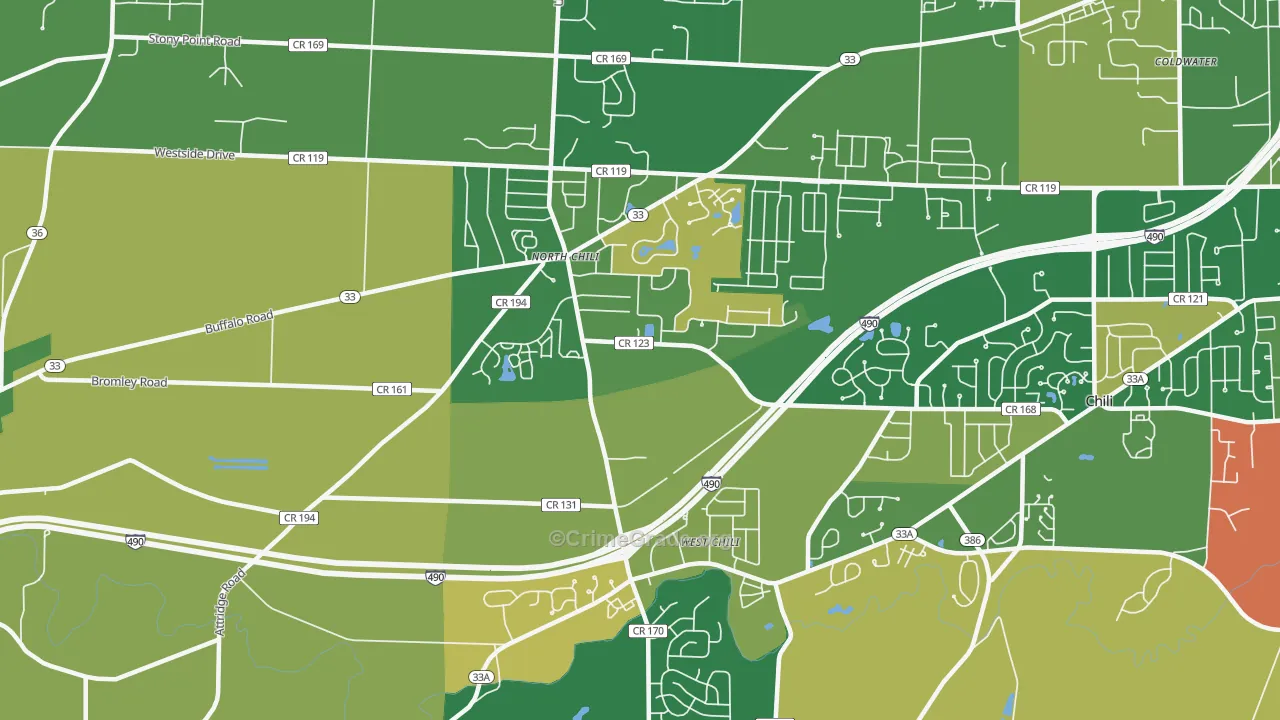 North Chili, NY Map of Assault Rates