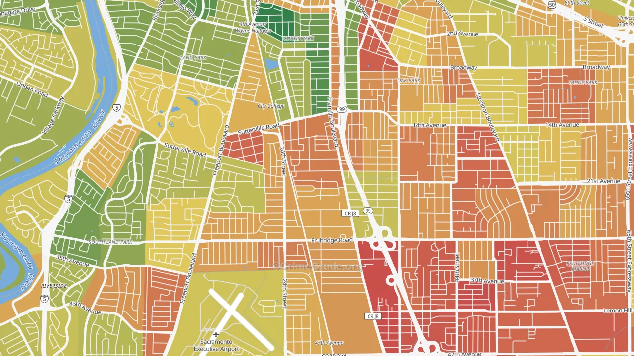 North City Farms, Sacramento, CA Map of Assault Rates