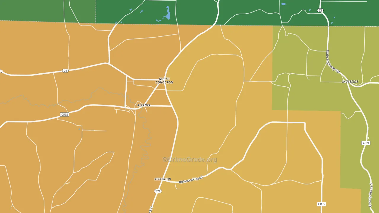 North Cohocton, NY Map of Assault Rates