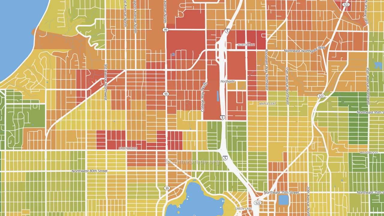 North College Park, Seattle, WA Map of Assault Rates