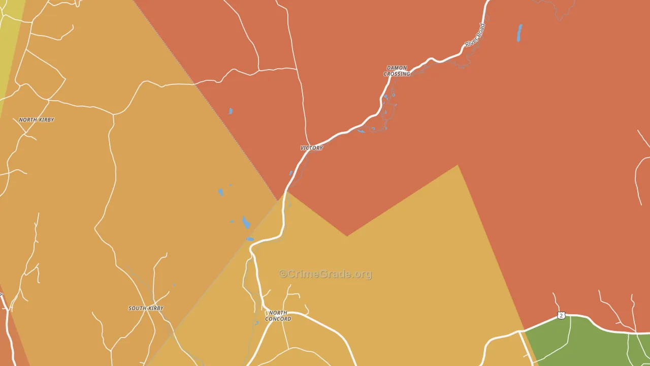 North Concord, VT Map of Assault Rates