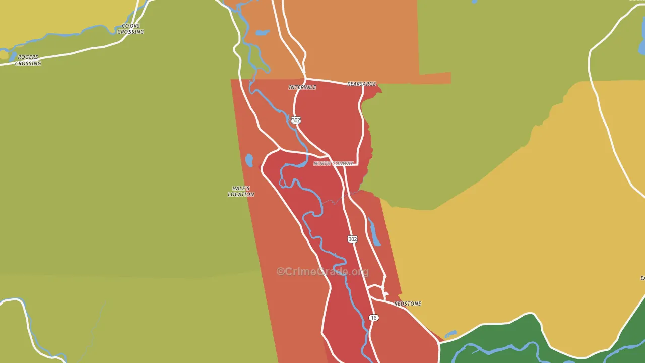 North Conway, NH Map of Assault Rates