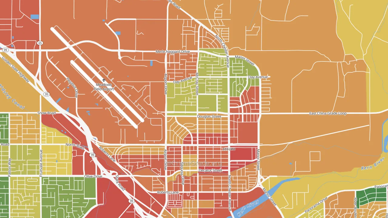 North Country Meadows, Oildale, CA Map of Assault Rates