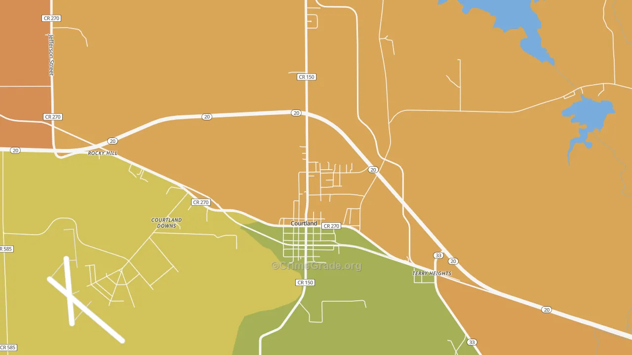 North Courtland, AL Map of Assault Rates